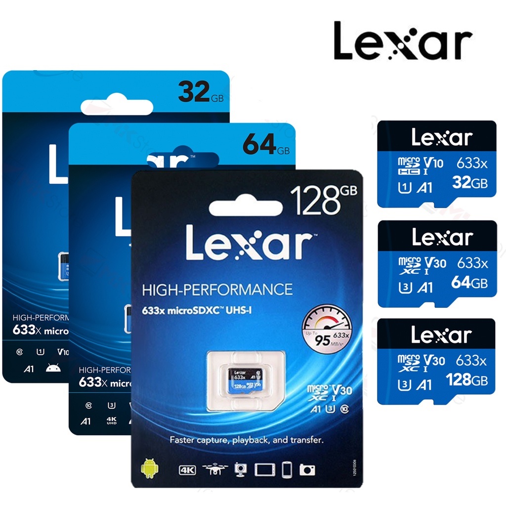 [SIÊU GIẢM GIÁ] Thẻ Nhớ MicroSD Lexar BlueSeries Class 10 Tốc Độ Cao Chuyên Dụng Cho Camera Giám Sát, Camera Hành Trình, Máy ảnh, Smartphone, tùy chọn thẻ nhớ 32gb, thẻ nhớ 64gb, thẻ nhớ 128gb