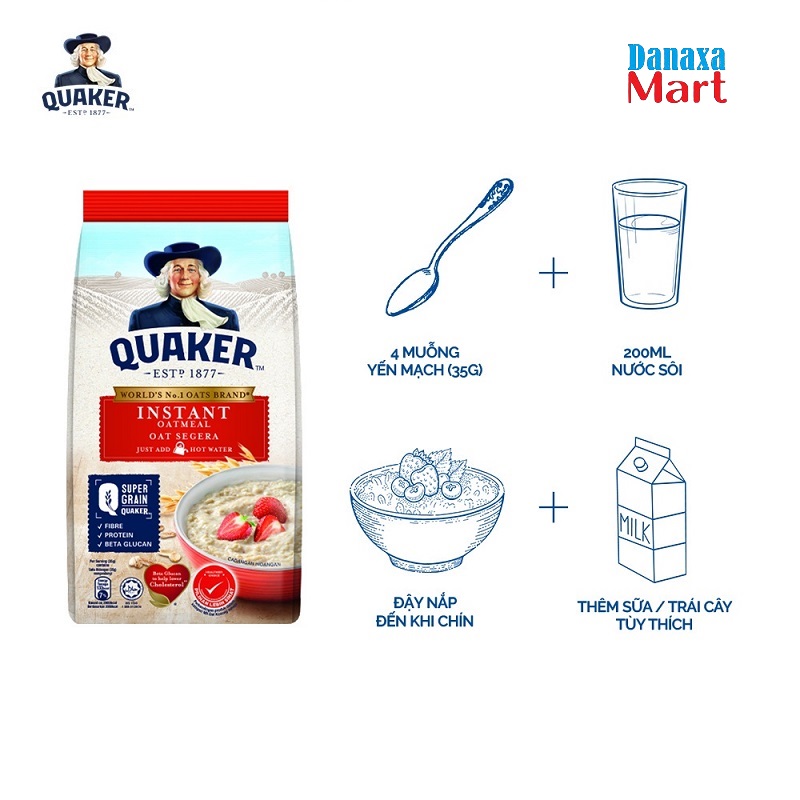 Yến Mạch Ăn Liền Quaker Bịch 1000g/300g