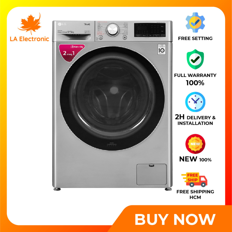 Installment 0% - LG Inverter 9 kg washing machine FV1409G4V