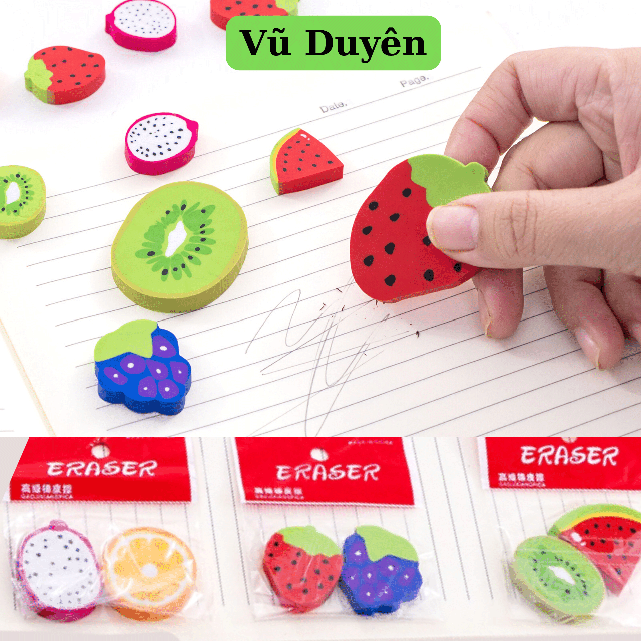 Gôm tẩy cute hình trái cây siêu sạch