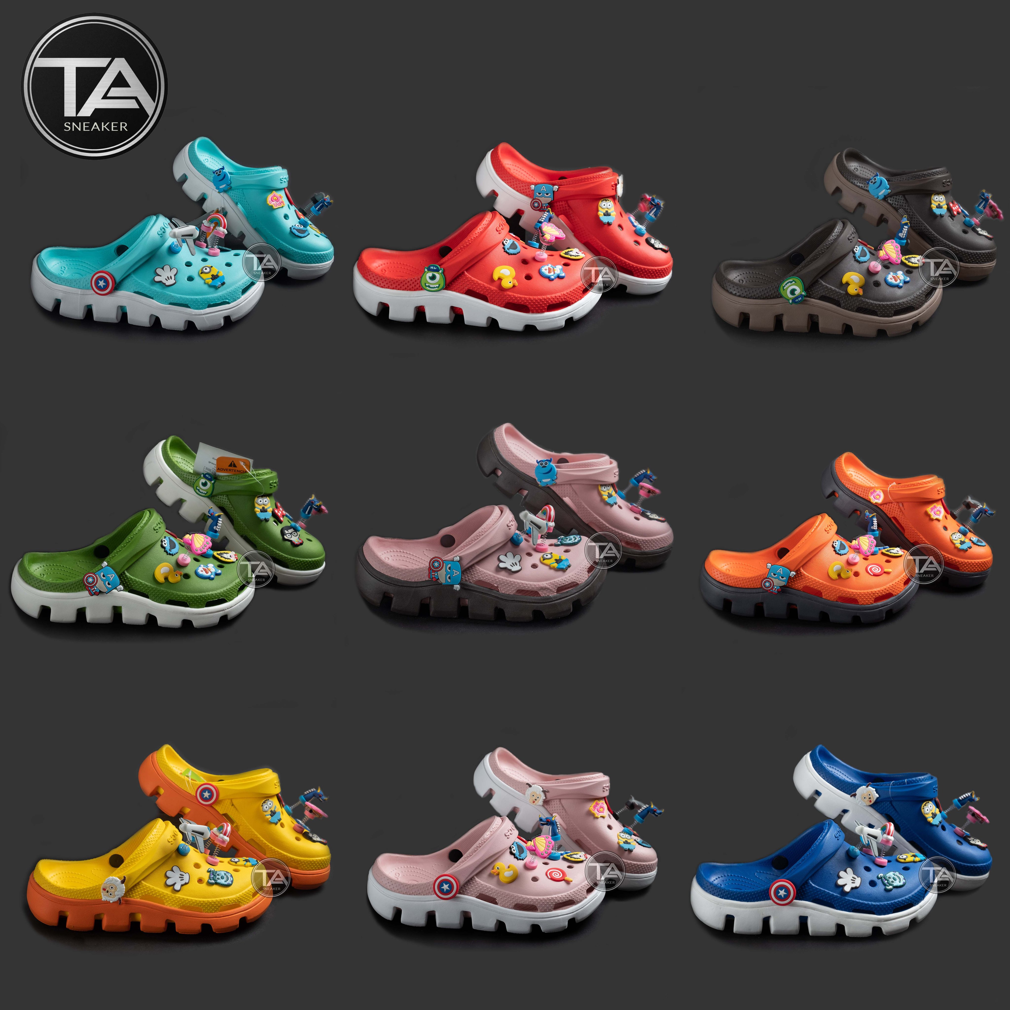 Dép crocs, sục cross cá sấu nhựa cao cấp Tặng 12 sticker gắn siêu đẹp