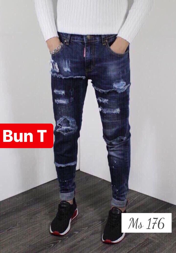 QUẦN BAGGY JEAN NAM CHẤT BÒ XANH ĐẬM ĐẮP WASH TREND MỚI QUẢNG CHÂU TT-176 TRANG BUN FASHION