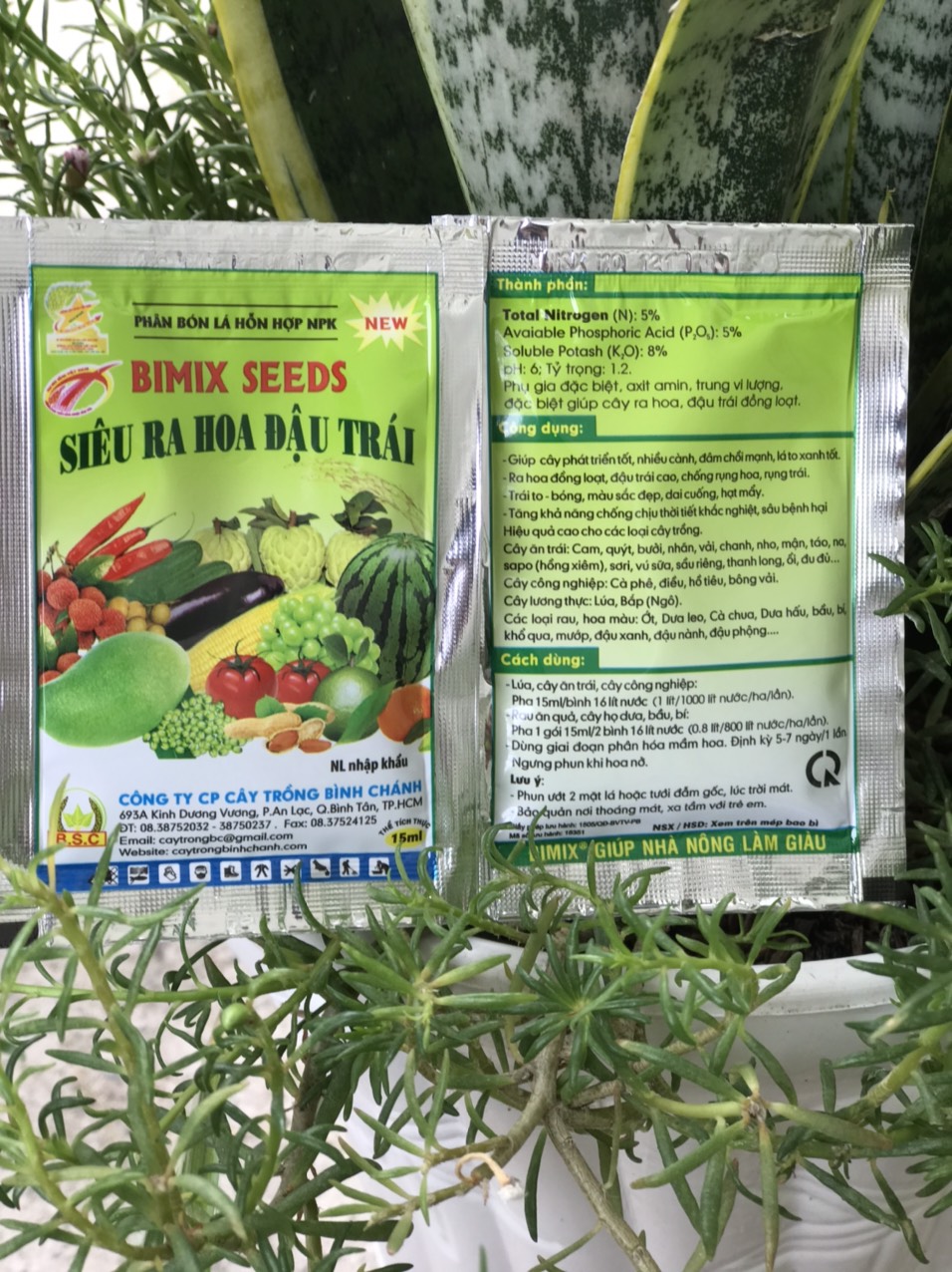 2 gói Siêu ra hoa đậu trái Bimix super seeds