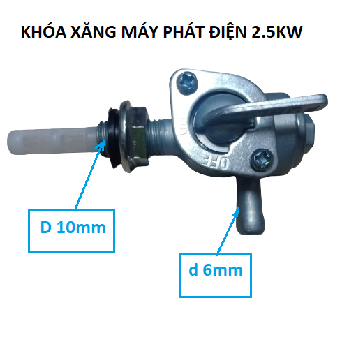 Khóa xăng máy phát điện từ 1.5kw đến 5kw
