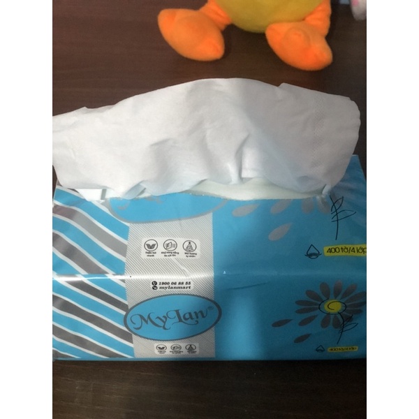 Giấy ăn rút MyLan hoa cúc siêu mềm (400tờ/4lớp/1gói)