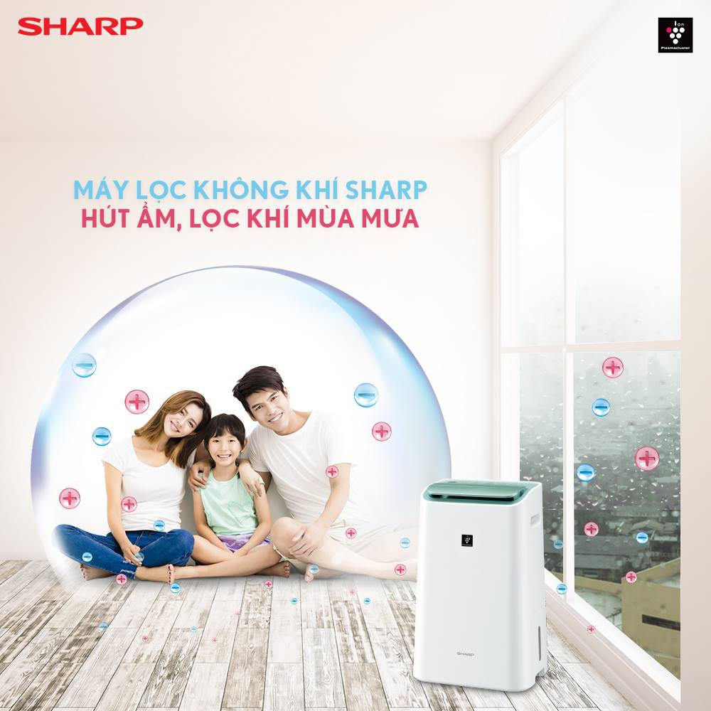 Máy lọc không khí và hút ẩm Sharp DW-E16FA-W (38m²/16lít)