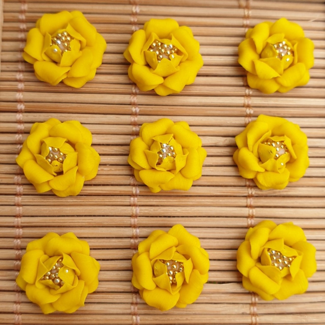 Hoa hồng bi - Hoa bột đính móng 10HB BYH014