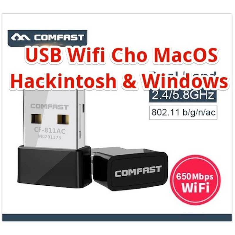 Bảng giá Usb Thu Wifi Comfast Cf-811ac Băng Tần Kép 2.4 Và 5 Ghz ( Hỗ Trợ Macos, Windows, Hackintosh ) Phong Vũ