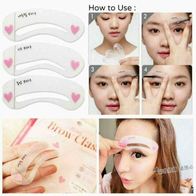 Sét 3 khuôn dụng cụ kẻ vẽ chân lông mày tiện lợi KM06