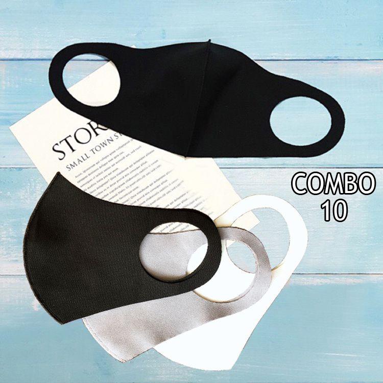 Combo 10 Khẩu trang vải Su poly 2 da cao cấp