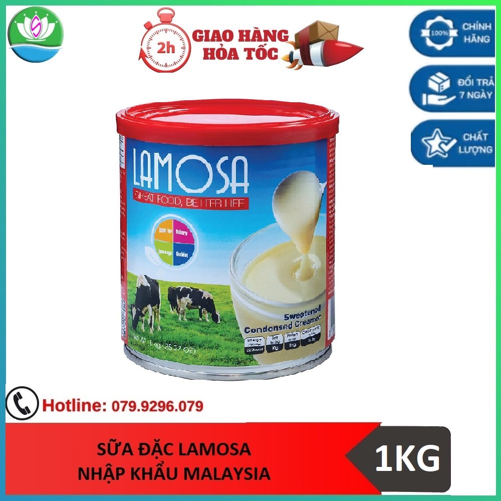 Kem đặc có đường cao cấp lamosa lon 1kg - nhập khẩu malaysia