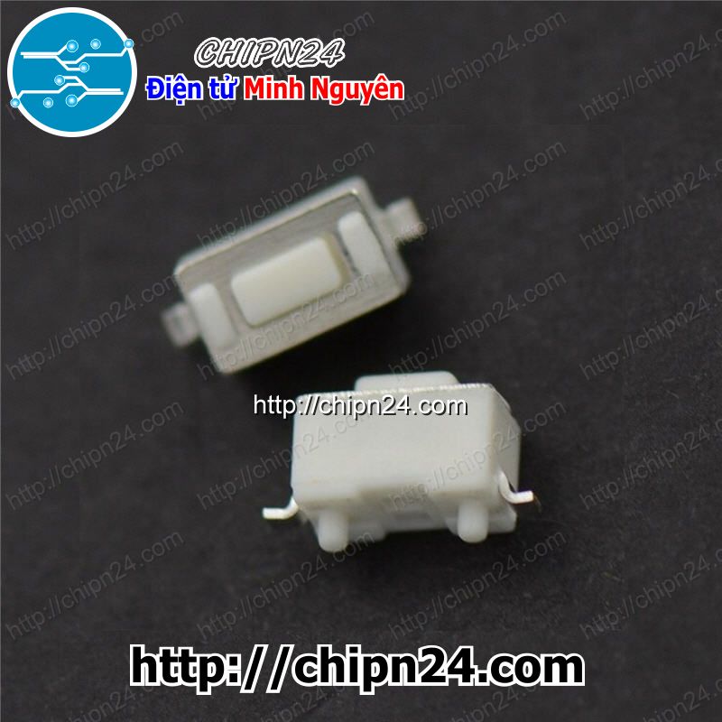 Nút nhấn 2 chân 3x6x4.3mm smd dán trắng
