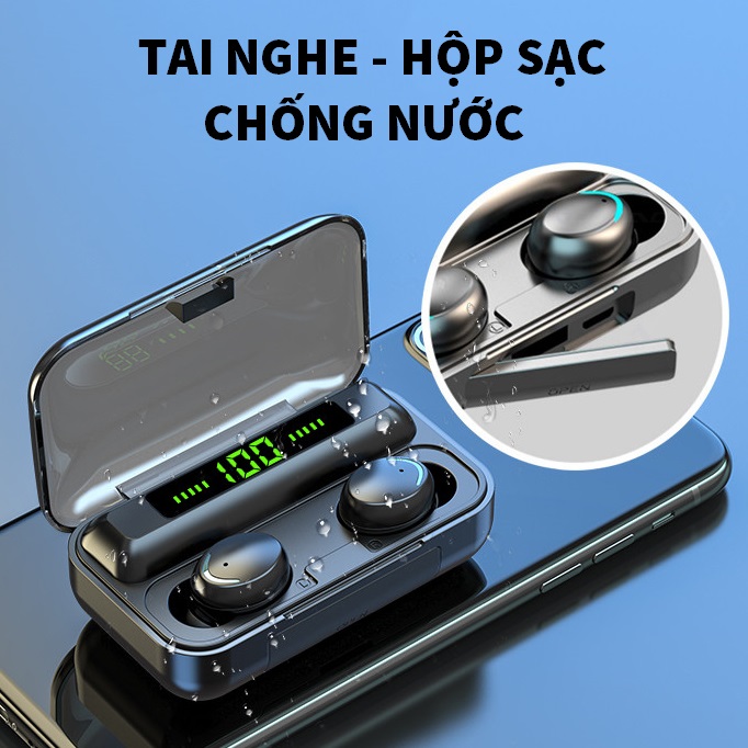 Tai nghe cảm ứng Bluetooth 5.3 thế hệ mới chống nước, kèm mic, tăng giảm âm lượng trên tai nghe - Hàng nhập khẩu cao cấp pro