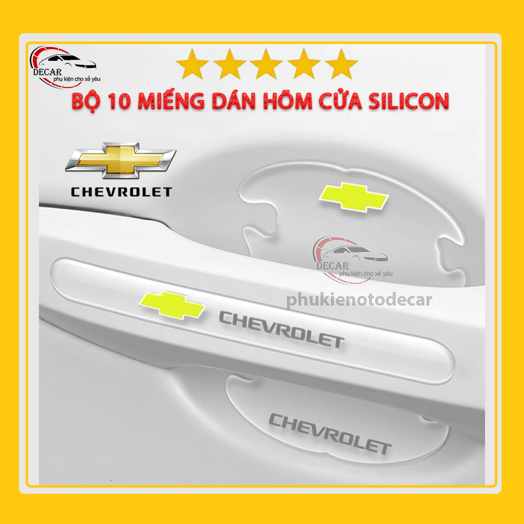 [Chevrolet] set 10 PCs Chevrolet premium silicone auto car door handle cover trim stickers Chevrolet logo printed handle bumper stickers