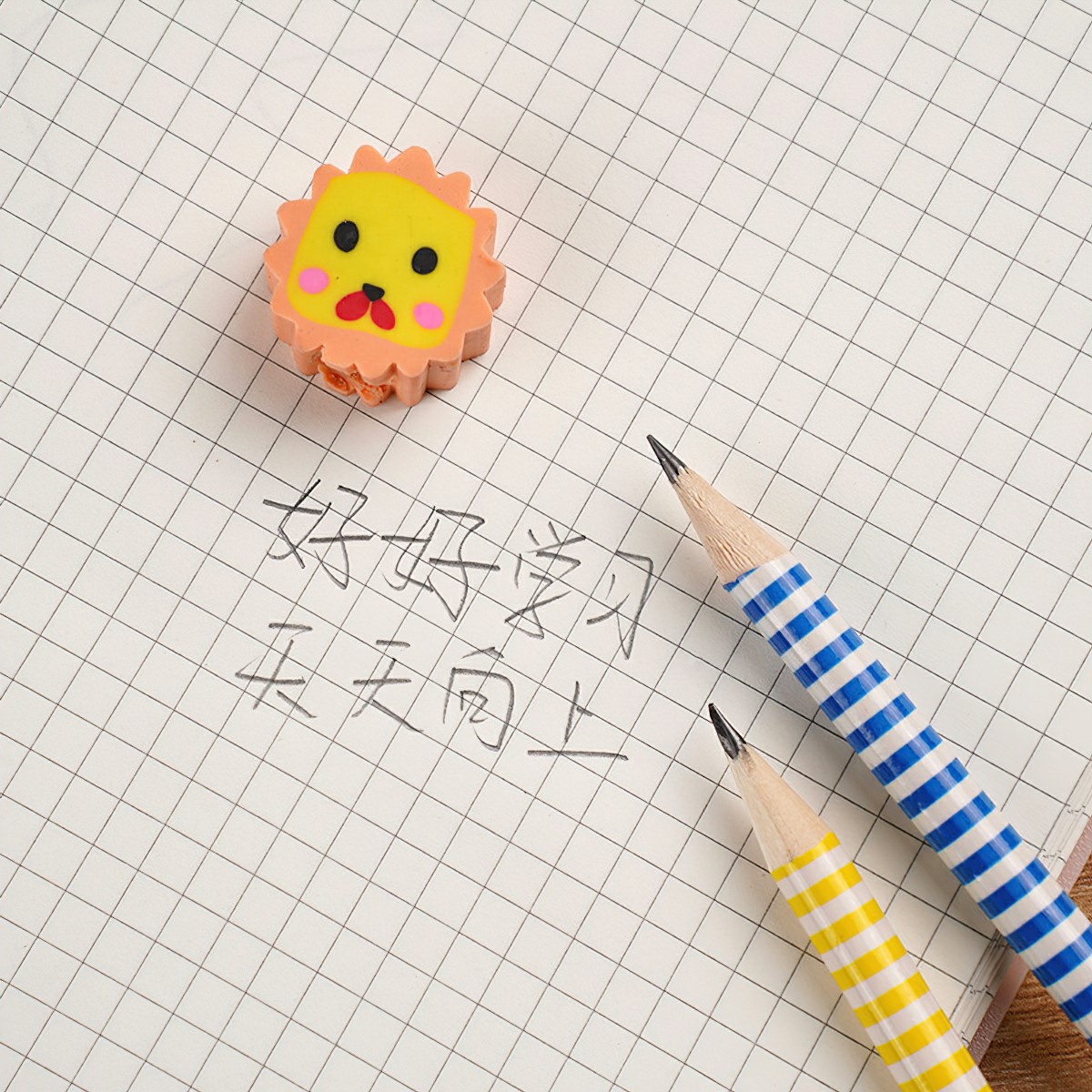 HB pencil with animal shaped eraser