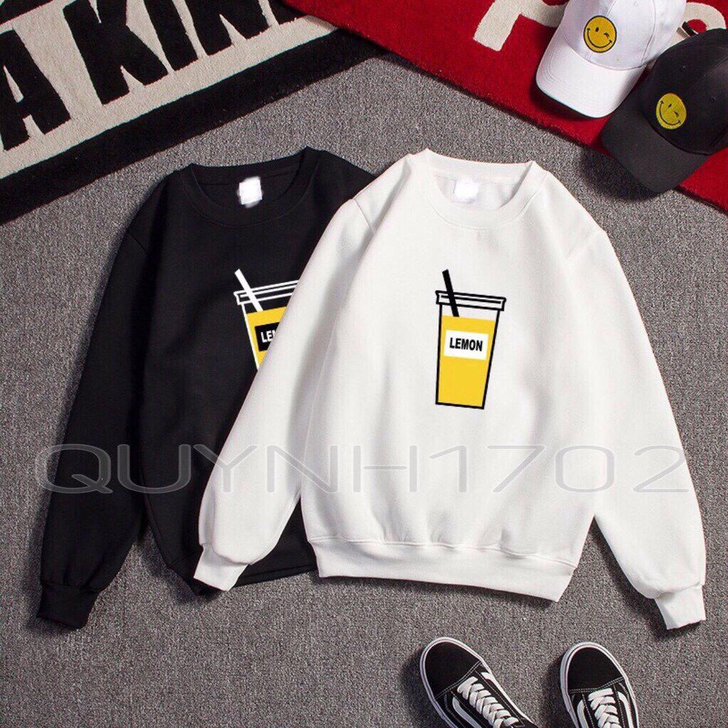 [HCM]ÁO NỈ SWEATER NAM NỮ LY NƯỚC CÓ BIGSIZE ĐÊN hơn 100kg vải nỉ bông dày
