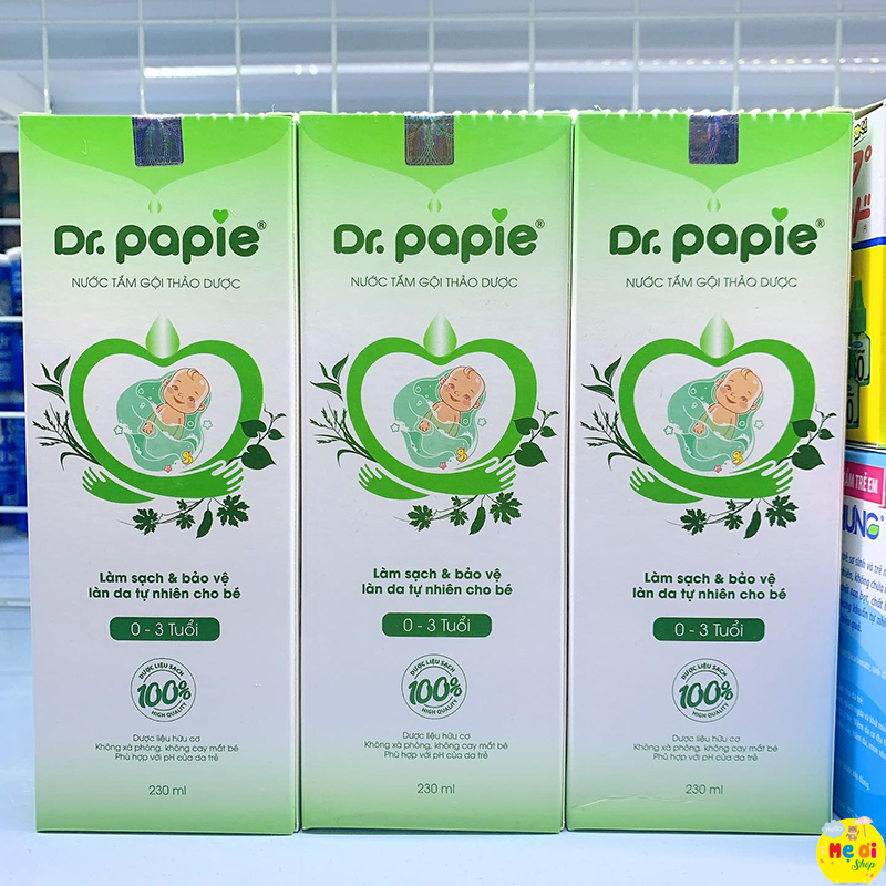 NƯỚC TẮM THÂOR DƯỢC DR PAPIE CHĂM SÓC DA EM BÉ 230ML
