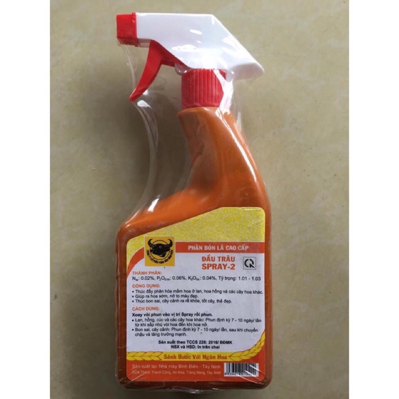 Phân Đầu Trâu Spray-2 (Kích Thích Ra Hoa) 500Ml Pha Sẵn Dạng Xịt