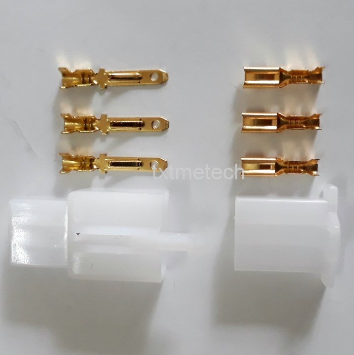 Giắc nối điện xe máy 3 chân 3P-2.8mm (10 bộ)