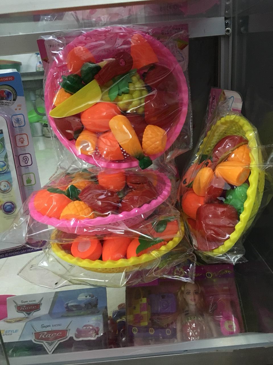 bộ đồ chơi cắt hoa quả kèm rổ