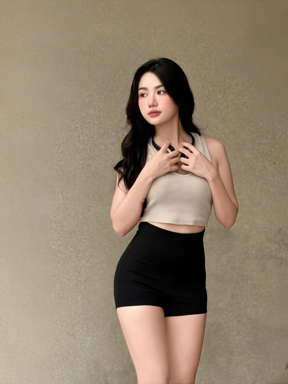 Quần Short Idol Lưng Cao, Nữ kpop ôm Hack Dáng Chất Vải Umi Hàn