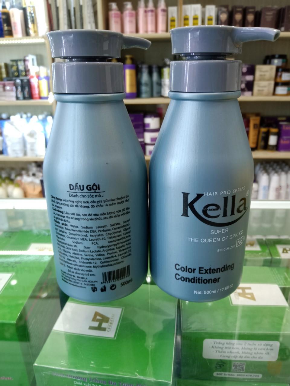 Combo dầu gội + dầu xả Kella dành cho tóc màu 500mlX2