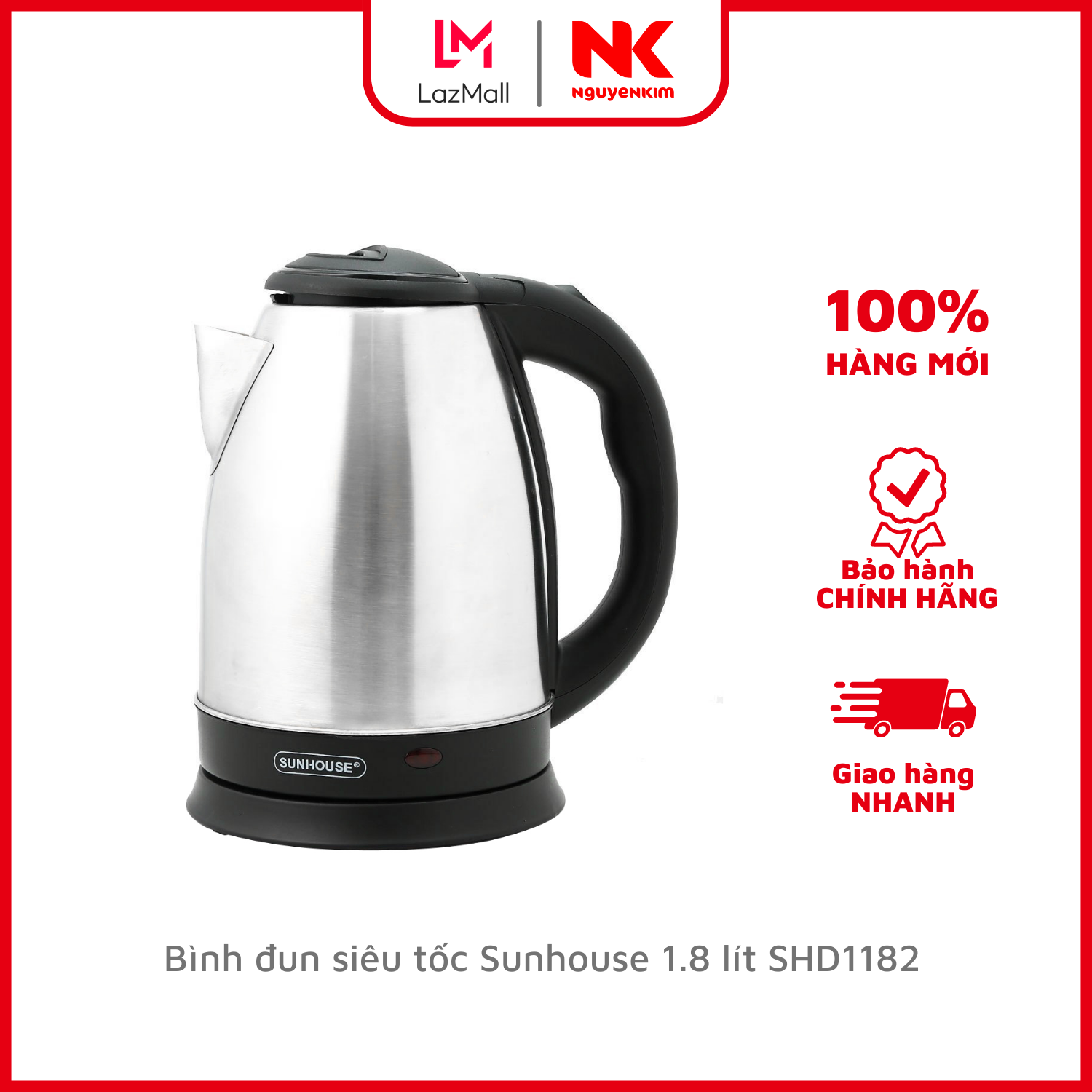Bình đun siêu tốc sunhouse 1.8 lít shd1182