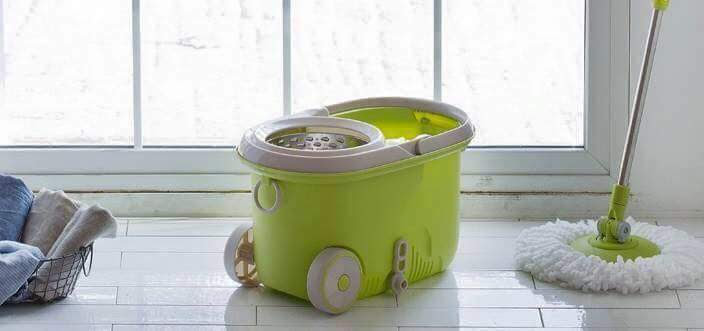 Bộ cây lau nhà xoay tay 360 độ lock&lock - xanh lá - mop-l003