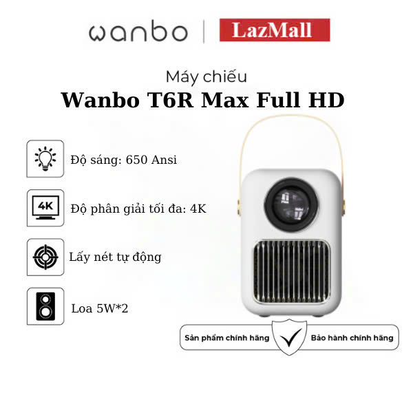 Máy chiếu Wanbo T6R Max Full HD - Tự Động Lấy Nét Trắng/ Đen