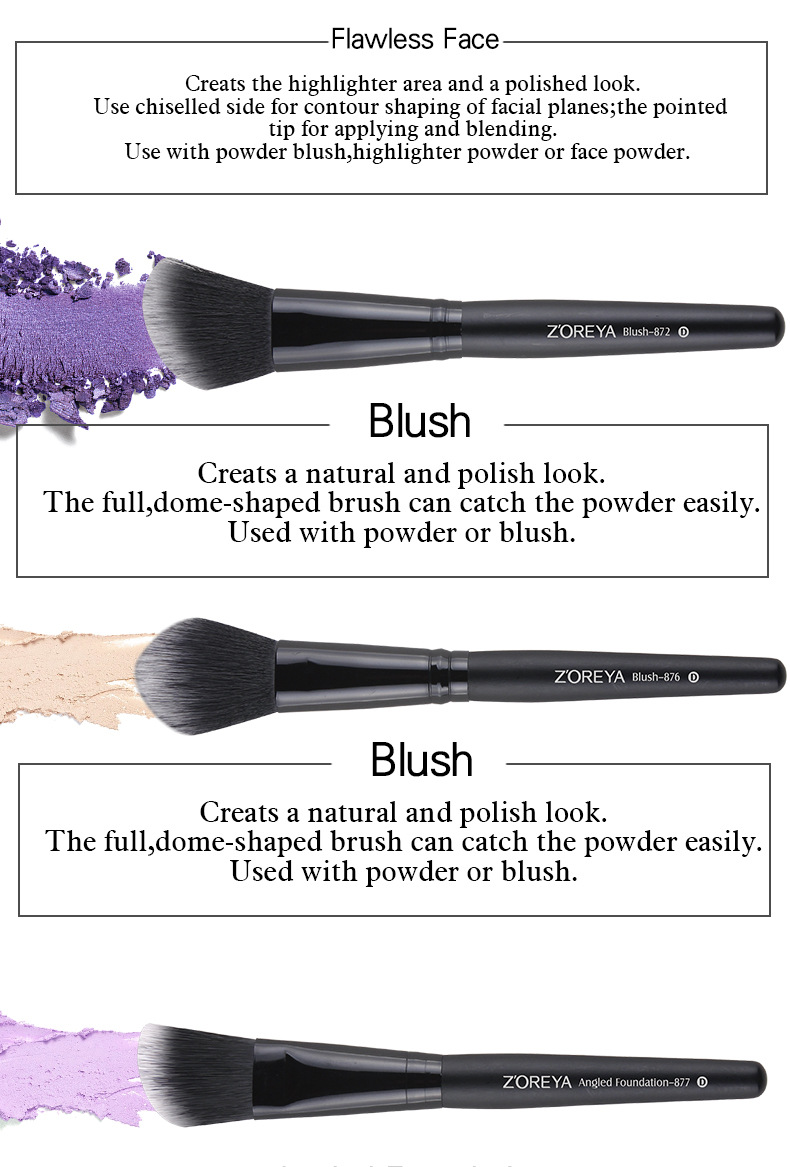 [HCM]Bộ cọ makeup cá nhân 15 cây Zoreya (Đen)
