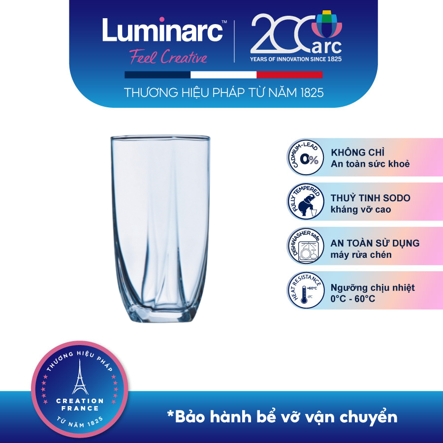 Bộ 6 Ly Thuỷ Tinh Cao Luminarc Eiffel 350ml - LUEIQ0168