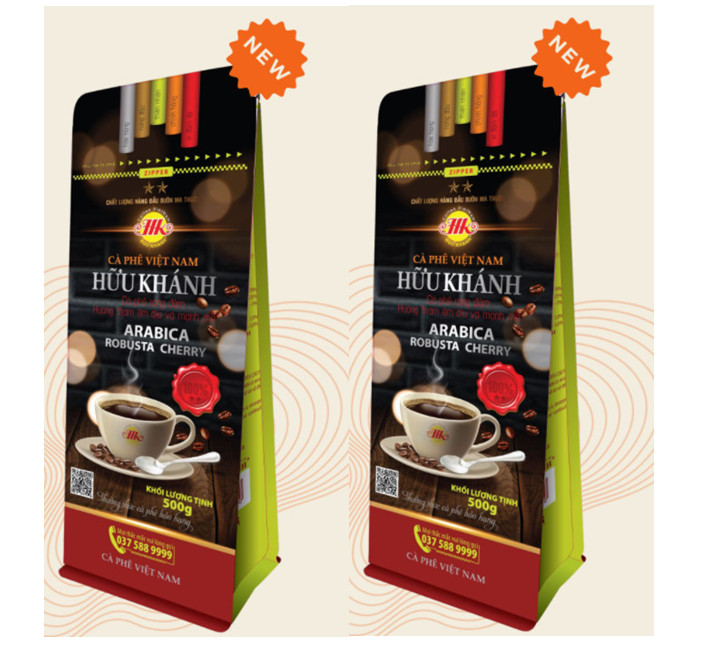 Combo 5 Bịch Cafe HỮU KHÁNH - Bịch 500gr (Pha Phin)