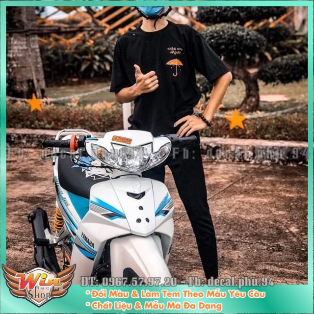 Tem rời Sirius Trắng Xanh Racing mới
