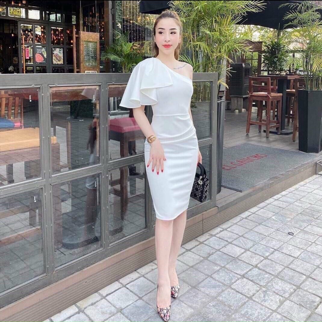 [HCM]Đầm lệch vai có mút ngực