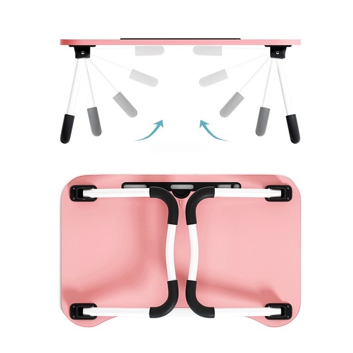 Folding study table compact has slot for iPad