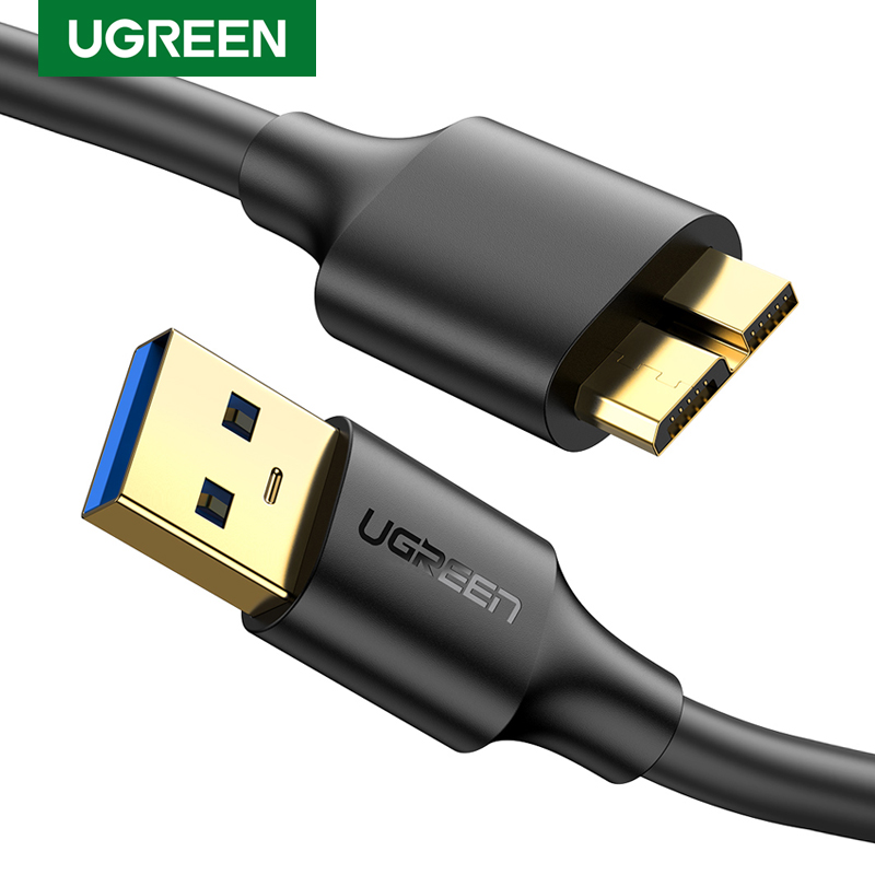 UGREEN Micro USB 3.0 Cable, USB 3.0 A to Micro B Cord Nylon Braided External Hard Drive Cable for Samsung Galaxy S5, Note 3/Pro 12.2, Western Digital, Toshiba, My Passport