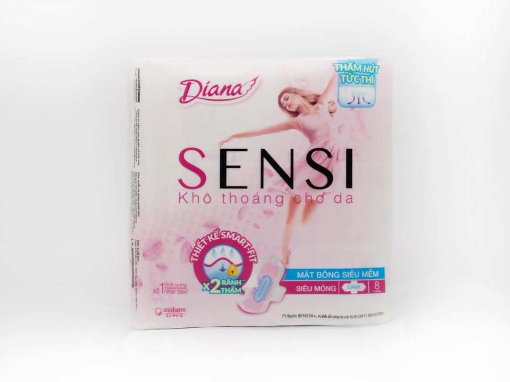 Băng vệ sinh Diana Sensi siêu mỏng cánh 8 miếng