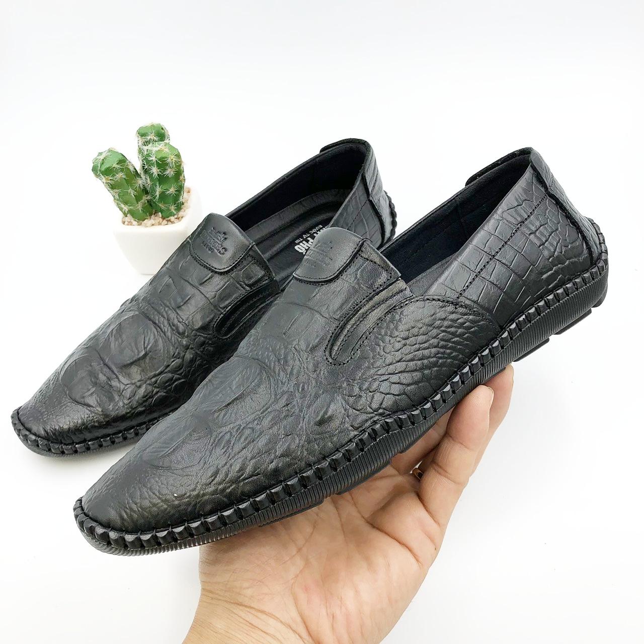 SIÊU PHẨM GIÀY LƯỜI nam da bò thật dập vân độc đáo