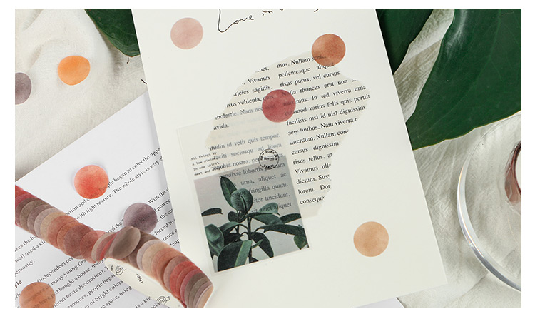 Cuộn 100 sticker chấm tròn nhiều màu trang trí sổ, làm bullet journal