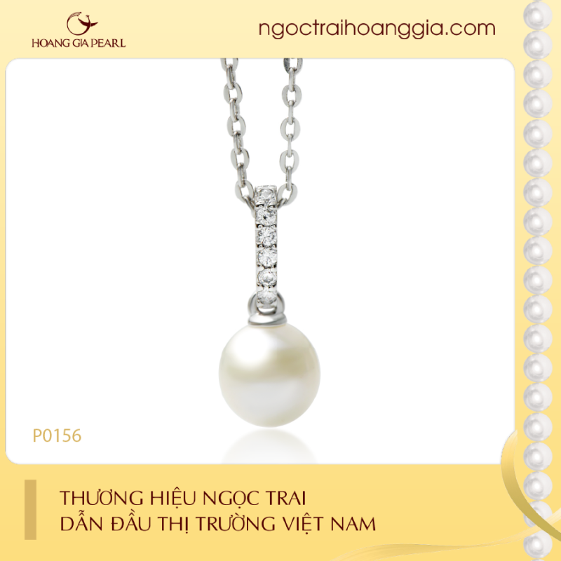 Mặt dây chuyền ngọc trai Freshwater 7-8mm chất liệu bạc quý kim Kiểu dáng đơn giản thanh lịch P0156B0F11W038001Z000