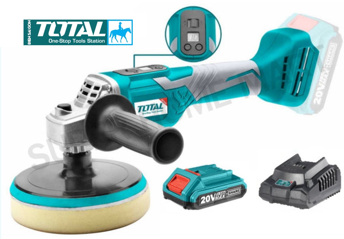 Máy đánh bóng dùng pin sạc 20v đế đánh 150mm total tapli2001 máy có pin và sạc