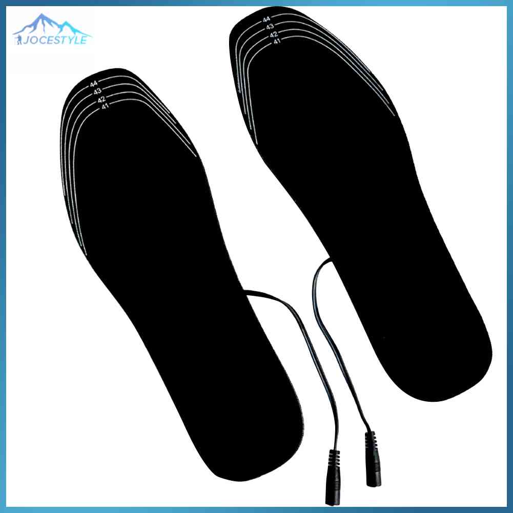 2pcs USB Electric Heated Insoles Winter Keeping Feet Warm Washable Shoe Mat