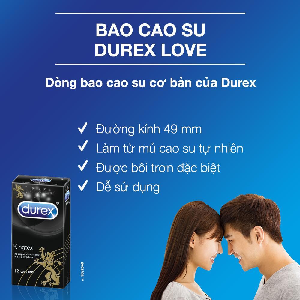 [HCM]Bao cao su Durex Kingtex  om khit 12 pcs