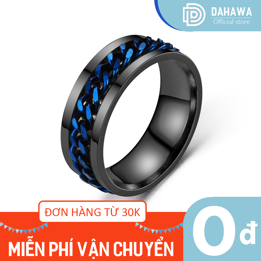 Nhẫn thời trang nam nữ, chất liệu titan, thiết kế dây xích xoay cực hot NT7