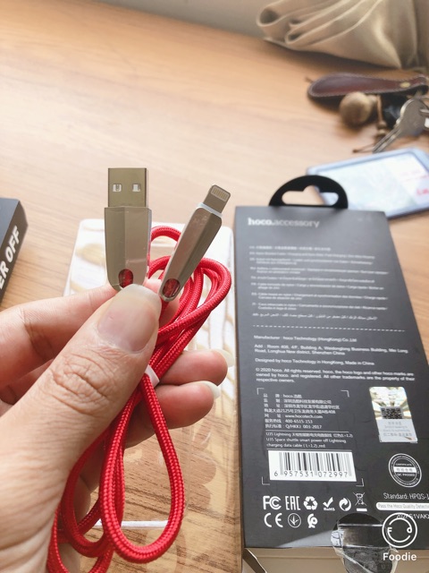 Cáp xạc iphone  HoCo U35. Tự ngắt điện khi pin đầy