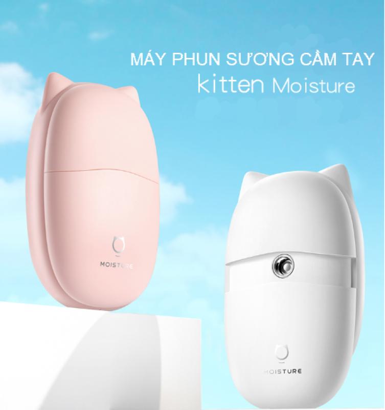 Máy phun sương mini cầm tay Kitten Jisulife BS01, xịt khoáng và cấp ẩm cho da mặt, làm đẹp da, hỗ trợ trang điểm, gồm 3 bình chứa, chức năng tự động tắt thông minh