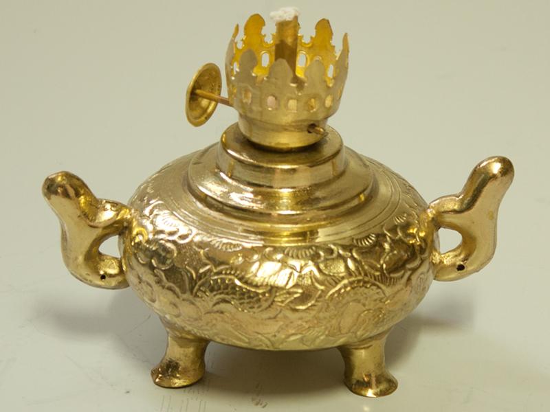 Đèn dầu lư tròn bằng đồng