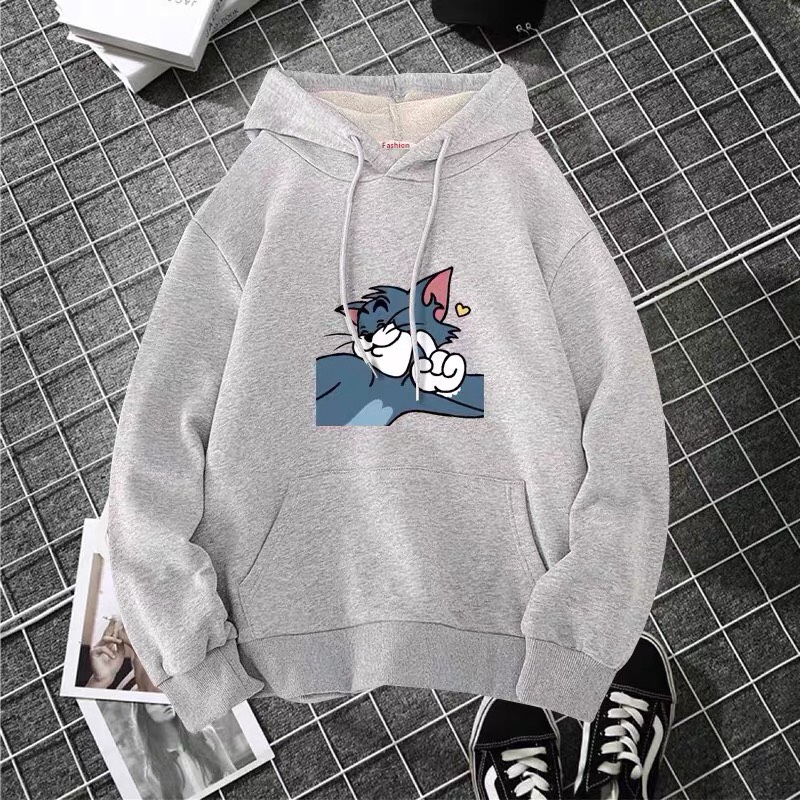 ÁO HOODIE ĐÔI, ÁO HOODIE IN HÌNH MÈO VÀ CHUỘT CUTE ( CÓ BÁN LẺ ) ÁO