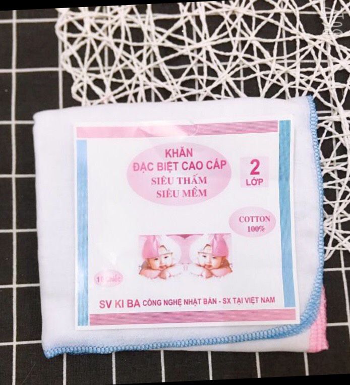10 khăn xô sữa kipa 2 lớp siêu mềm, siêu thấm cho bé
