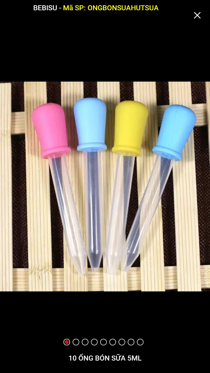 100 ống hút sữa bóp silicon 5ml cho bé